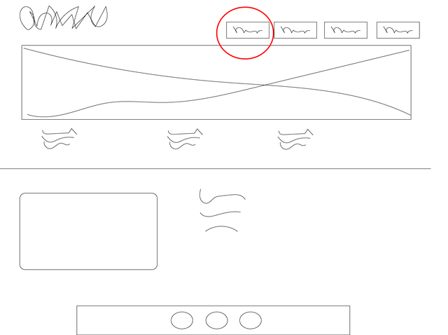 Preliminary drawing idea of homepage