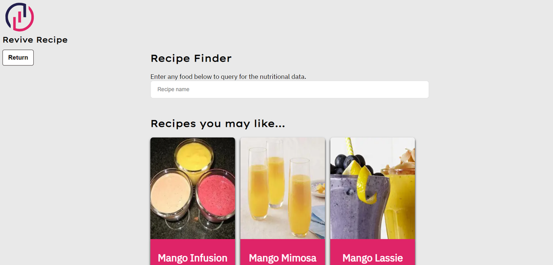 View of the dashboard as a logged in user.