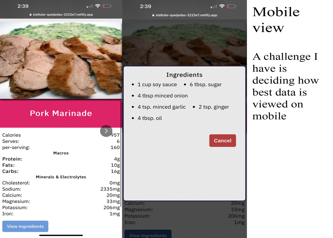 Mobile view.